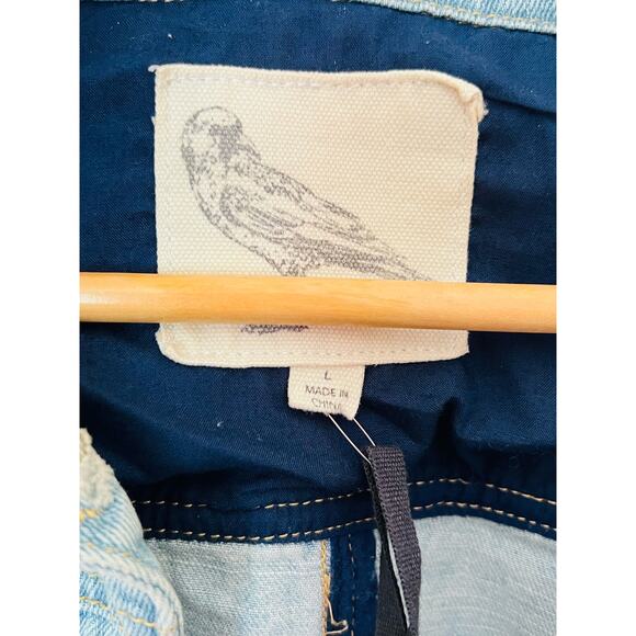 White Crow Embroidered Denim Jacket, Size Large, NWT - Picture 3 of 15